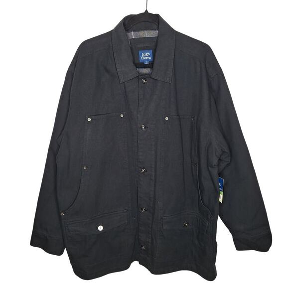 VTG High Sierra Flannel Lined Shacket Men's XL Canvas Overshirt Plaid Chore Barn